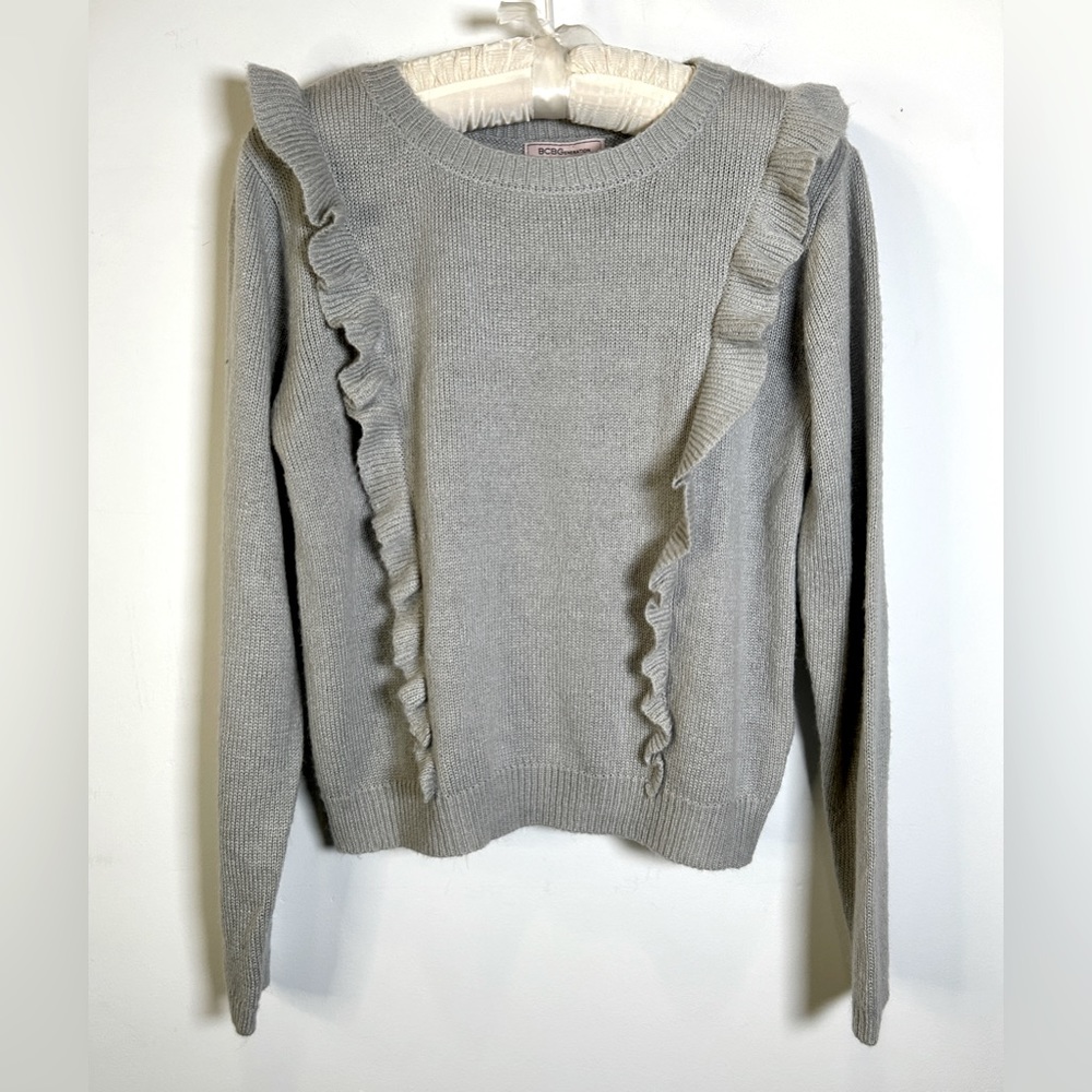 BCBGeneration Ruffle Sweater Grey Women’s Medium